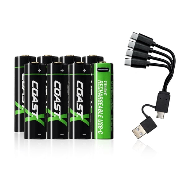 Pilas recargables Coast ZITHION-X AA 2400 mAh 1,5 V, paquete de 8