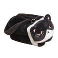 thumbnail image 4 of Porta pañuelos de coche de peluche de gato, suave, fácil de instalar, decorativo, bonita bandeja para pañuelos. Negro, 4 of 9