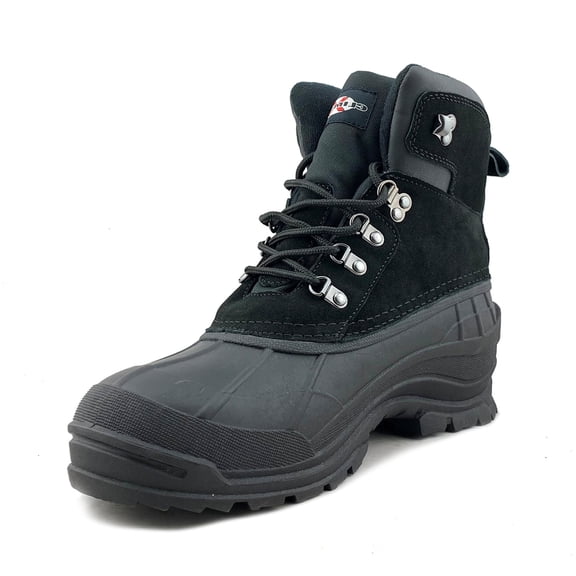 OwnShoe Mens Black Snow Duck Boots Insulated Winter Warm Snow Shoes Ankle Work Booties