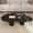 Black, variant on Guyii Cream White Coffee Table with 4 Legs, Irregular Side Table, Modern Wood Tea Table for Living Room, Apartment, Office