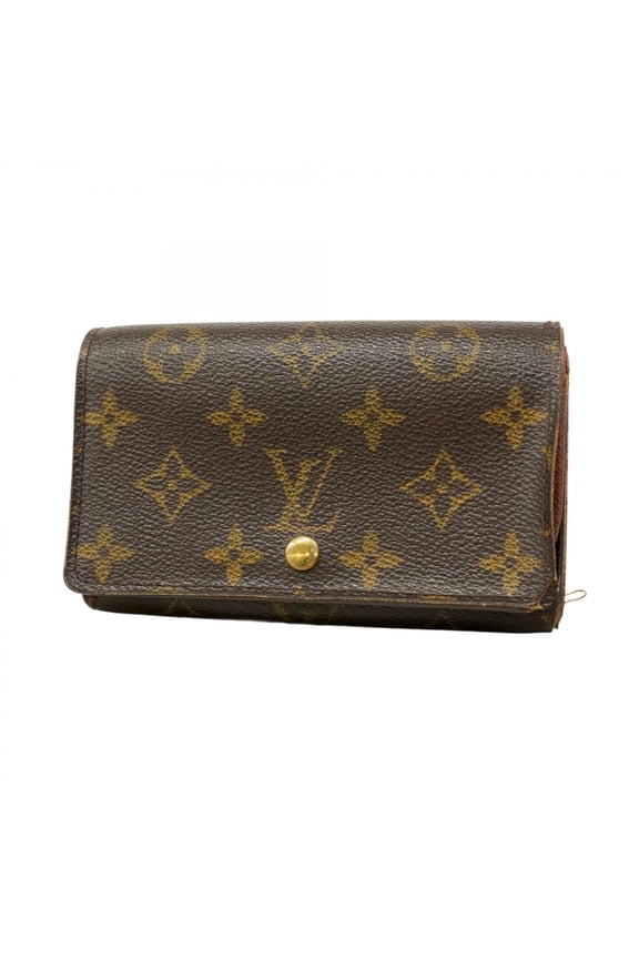 Pre-Owned Louis Vuitton Monogram Portefeuille Tresor Wallet M61736 Brown Women's (Fair)