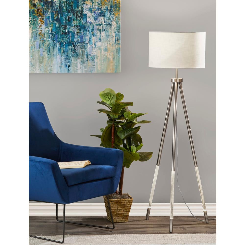 Della Nightlight Floor Lamp in Brushed Steel Finish