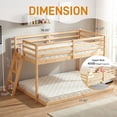 thumbnail image 6 of Zimtown Bunk Bed Twin Over Full with 14.57" Height Safety Guardrail, Low Floor Wood Bed Frame, Wood Color, 6 of 11