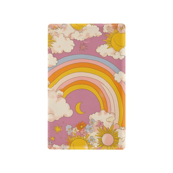 Yayeee Blank Wall Plate Cover 1-Gang 4.5"x2.7" Home Unused Decorative Outlet, Purple Retro Rainbow