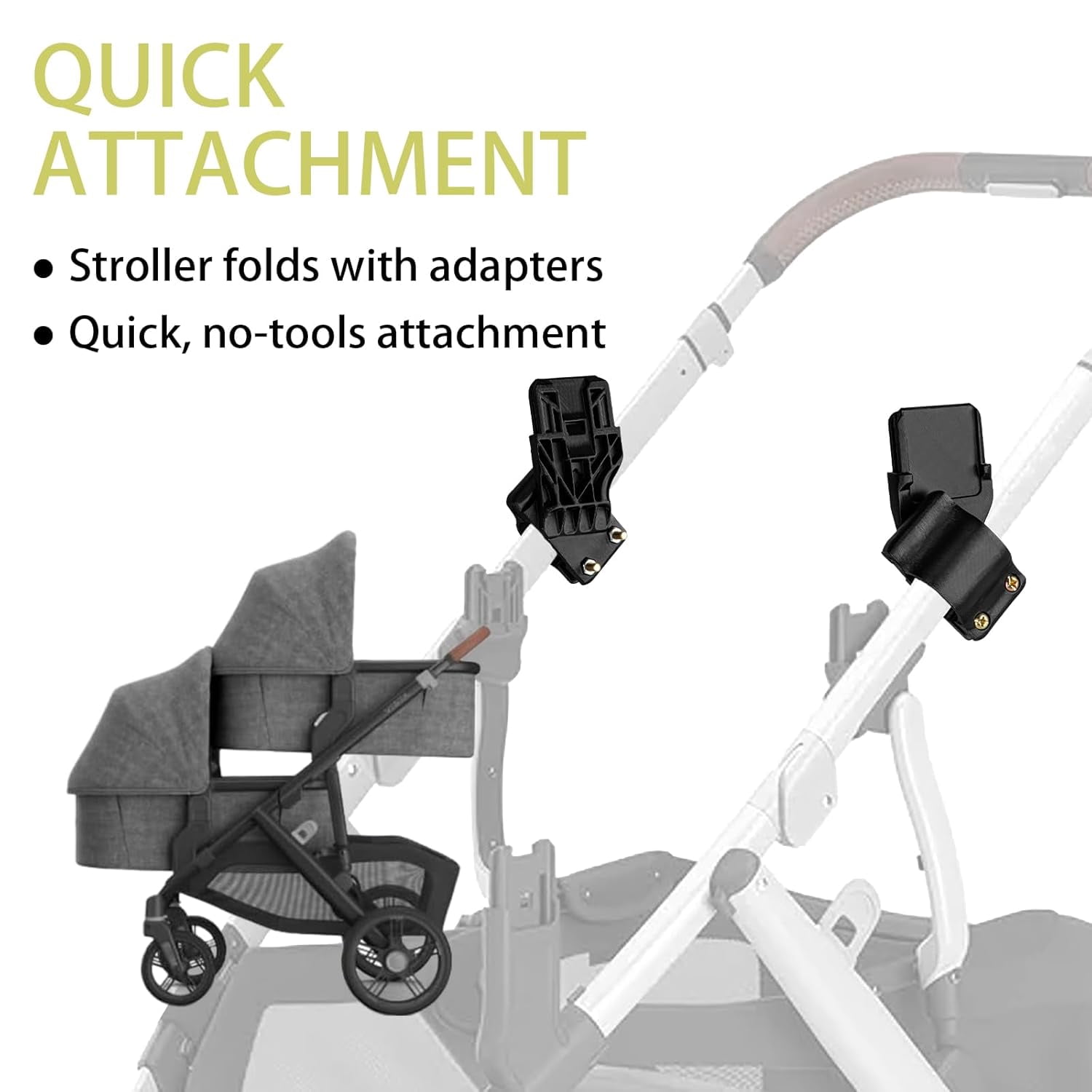 Upper Bassinet Conversion for UPPAbaby Vista V1 (2015+), V2 or V3, Secure Bolt-On Bracket for Elevated Stroller Configuration, Bassinet Not Included, Upper Adapter Only