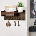 thumbnail image 4 of Organizador de llaves de madera con 6 ganchos, estante abierto, rústico, para pared, multiusos, para entrada, oficina, hogar, decorativo., 4 of 8