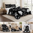 thumbnail image 6 of Quilts Twin Size, Black Wildflowers Soft Comforter Bedding Set for Bed, Farmhouse Floral Botanical Leaves Lightweight Quilted Bedspread with Pillow Cover(2 Pieces) for All Season, 68x86 Inch, 6 of 9