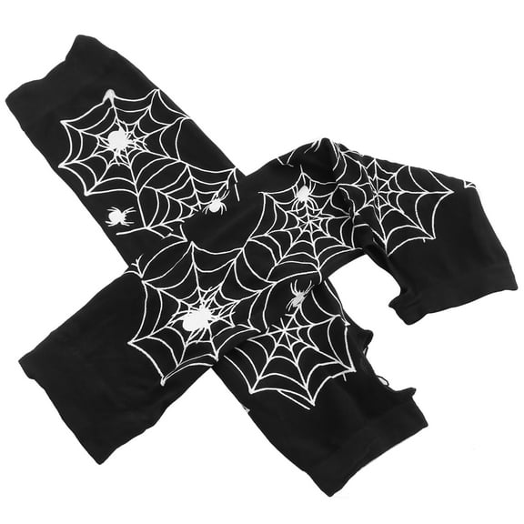 MLINS 2pcs Pair of Spider Web Arm Warmer Knit Fingerless Gloves