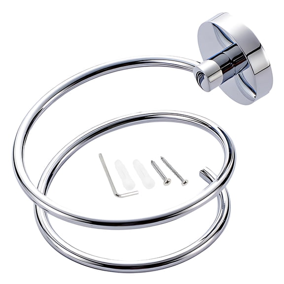 Stainless Steel Hair Dryer Holder, Wall Mounted, Spiral Design with Double Loop, Heat Dissipation, Durable and sturdy Bathroom Hair Dryer Holder Organizer with Screws, 5.12 x 3.35 x 4.13 in