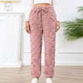 thumbnail image 7 of FAIWAD Women's High Elastic Waist Fleece Pants Plush Fall Winter Warm Straight Pants Solid Color Soft Pants, 7 of 7