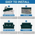 thumbnail image 6 of JIATER 1-Piece Armchair Sofa Cover Stretch Couch Cover Washable Sofa Slipcover Non-Slip Furniture Protector,Dark Green, 6 of 8