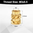 thumbnail image 2 of 50 Packs M3 Threaded Inserts Brass Heat Set Insert M3x6.5mm, OD 5mm Knurled Insert Nuts, 2 of 6