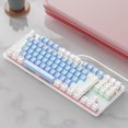 thumbnail image 1 of 87 teclas Teclados para juegos con cable Interruptor azul impermeable a prueba de salpicaduras ergonómico Computadora de azul CUTICAT Teclado mecánico, 1 of 8