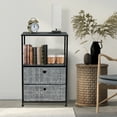 thumbnail image 6 of Sorbus Nightstand 2-Drawer Shelf Storage - Bedside Furniture & Accent End Table Chest for Home, Bedroom, Office, College Dorm, Steel Frame, Wood Top, Easy Pull Fabric Bins, 6 of 6