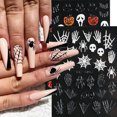 thumbnail image 1 of Nail Sticker Horror Pattern Strong Stickiness Non-Fading Self Adhesive Removable Decorative PVC Halloween Style DIY Nail Art Stickers Ornament Nail Supplies, 1 of 4