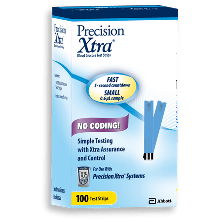 Precision Xtra Blood Glucose Test Strips, 100 count