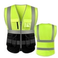 thumbnail image 6 of Toptie 10 Pockets High Visibility Safety Vest, Reflective Trim Safety Vest-Red-M, 6 of 7