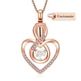 thumbnail image 2 of Personlized Heart Urn Necklace for Ashes Cremation Jewerly, Double Heart Birthstone Crystal Pendant Necklace for Women Memorial Jewelry Ashes Keepsake Lockets Holder, 2 of 7