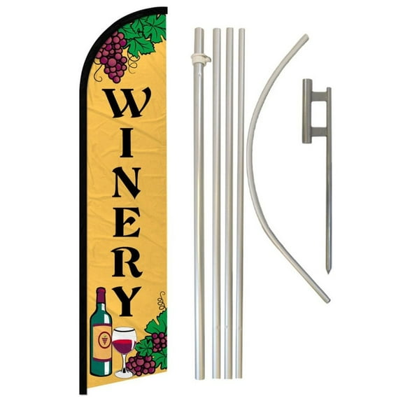 Winery Windless Banner Flag & Pole Kit