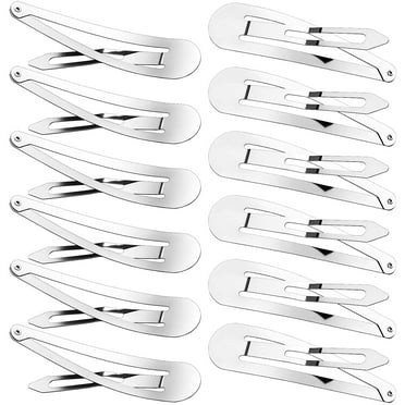50 Pieces 3.5 Inch Large Metal Snap Hair Clips No Slip Hair Barrettes Long Hair Side Clip Clamp Hair Clips for Girls Women Hair Accessories (Black)