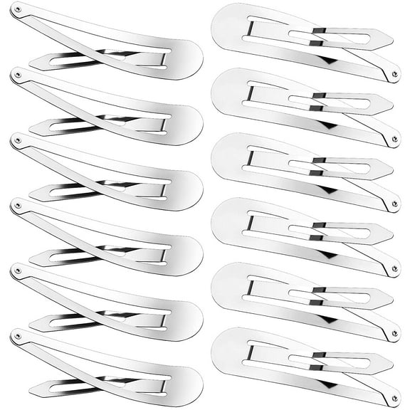 50 Pieces 3.5 Inch Large Metal Snap Hair Clips No Slip Hair Barrettes Long Hair Side Clip Clamp Hair Clips for Girls Women Hair Accessories (Black)