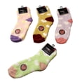 thumbnail image 5 of Dependable Industries Essentials 4-Pack Multicolor Mixed Patterns Polyester Slipper Socks, Women's Size 9-11, 5 of 8