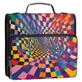 thumbnail image 5 of FORMRS Zipper Binder with Shoulder Strap 2-inch Ring 500 Sheet Capacity File Bag, Colorful Wavy Plaid, 5 of 5