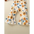 thumbnail image 6 of Suealasg Kids Girl Sleeveless Romper Jumpsuit 6M 1T 2T 3T 4T Little Girls Floral Print Suspender Bell Bottoms Toddler Girl Flared Pants, 6 of 9