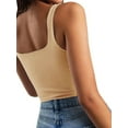 thumbnail image 3 of Tank Top for Women Square Neckline Sleeveless Trendy Sexy Tops Slim Fitted Summer Yoga Tops, 3 of 6