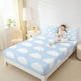 thumbnail image 4 of Homewish Cartoon Cloud Full Size Sheets 4-Piece for Preppy Child Kids,Blue White Breathable Bed Sheets,Dreamy Princess Lightweight Sheet Sets,Luxury Bedroom Decor, 4 of 7