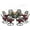 Dark Bronze/Chili Red, variant on MEETWARM 9-Piece Outdoor Patio Dining Set, All-Weather Cast Aluminum Patio Conversation Set- 8 Cushioned Swivel Rocker, 61" Round Patio Dining Table w/Detachable Lazy Susan/Umbrella Hole, Chili Red