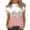 Z35Light pink, variant on Women's Casual Short Sleeve Mock Neck Tee Floral Glitter Gradient Print Soft Lightweight Summer Top White M