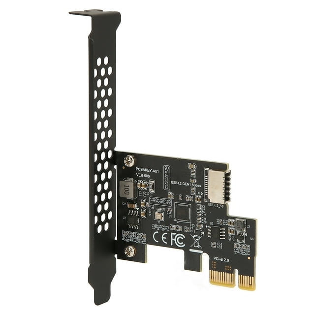 USB3.2 GEN1 Expansion Card, Black Riser Card PCIE To USB 3.2 Expansion Card High Speed For Desktop Front Type C PCIE X1 To USB3.2