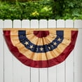 thumbnail image 3 of Northlight Tea-Stained Pleated USA Patriotic Bunting Flag - 48" x 24", 3 of 6