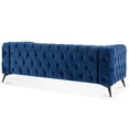 thumbnail image 6 of Modern 3 Seater Velvet Tufted Sofa Upholstered Couch with Removable Cushions Metal Legs for Living Room Office Bedroom Apartment, 6 of 14