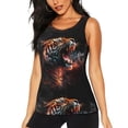 thumbnail image 1 of Fotbe Cool Tiger Blusas Sin Mangas para Mujer – Estilo Casual, Corte Suelto, Slim-Fit, Cuello Redondo Deportivo, Tops de Verano para Gimnasio y Yoga-Large, 1 of 7