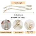 thumbnail image 3 of iMucci 4 Pack Curtain Tiebacks with Pearl Decoration, Convenient Drape Tie Backs Holdbacks Rope Holders for Lace, Sheer or Heavy-Duty Curtains, Beige, 3 of 8