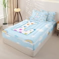 thumbnail image 2 of jejeloiu Watercolor Loves Initial L Zipper Full Size Comforter Sets with Fitted Sheet and 2 Pillowcases,Rainbow Cloud Monogram Art Zipper Bedding Set For Girls,Colorful Stars Reversible,4-Piece, 2 of 7