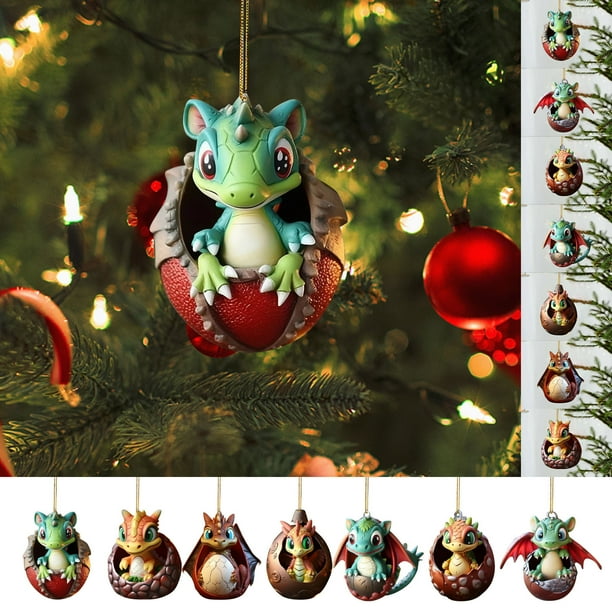 Ganfancp Pequeño Dinosaurio Egge Navidad Decoración Del Hogar Acrílico Colgante Plano Lindo Bebé Regalo de Año Nuevo Ofertas de La Semana 1* Amuleto