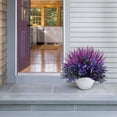 thumbnail image 5 of CHENjy Artificial Boxwood Plants Ground Insert, Faux Outdoor Shrubs for Garden Landscaping, Plastic Greenery Porch Decor, Purple, 5 of 7