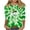 #170-Green, variant on Craaazy Women's 3/4 Sleeve Round Neck Casual St Patricks Day Irish Festival Clover Comfy Graphics Print Printed Pullover T-shirts Gifts