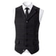thumbnail image 1 of Blusa sin mangas con cuello vuelto para hombre, estilo vintage, informal, a cuadros, con bolsillos y botones, con solapa y sin mangas, 1 of 5