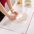 thumbnail image 3 of Pastry Mat Extra Large Thick Silicone Baking Mat With Measurements Non Stick Non Pastry Rolling Mat - 50x70cm (red, Random Pattern), 3 of 3