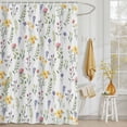 thumbnail image 3 of Shower Curtain Wildflowers Leavs Shower Curtains for Bathroom Decor, Waterproof Polyester Shower Curtain Set with Hooks, Standard Size 72" x 72" Floral Plant, 3 of 9