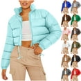 thumbnail image 5 of qucoqpe Womens Cropped Puffer Jackets Quilted Insulated Short Winter Coat, 5 of 5