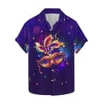 thumbnail image 2 of Ceisia Men's Mardi Gras Festive Print Short Sleeve Button-Up Shirt Collection | Celestial Feather Mask Button-Up Shirt Gifts, 2 of 8