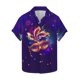 thumbnail image 2 of Ceisia Men's Mardi Gras Festive Print Short Sleeve Button-Up Shirt Collection | Celestial Feather Mask Button-Up Shirt Gifts, 2 of 8