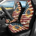 thumbnail image 2 of Renewold American Flag Sunflower Car Seat Cover Front Set Only, Soft Breathable Front Car Seat Bottom Cover Protector Auto Interior Accessories Patriotic Decor, 2 of 7