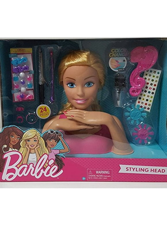 Mattel Barbie Styling Head Doll Playset, 24 Pieces