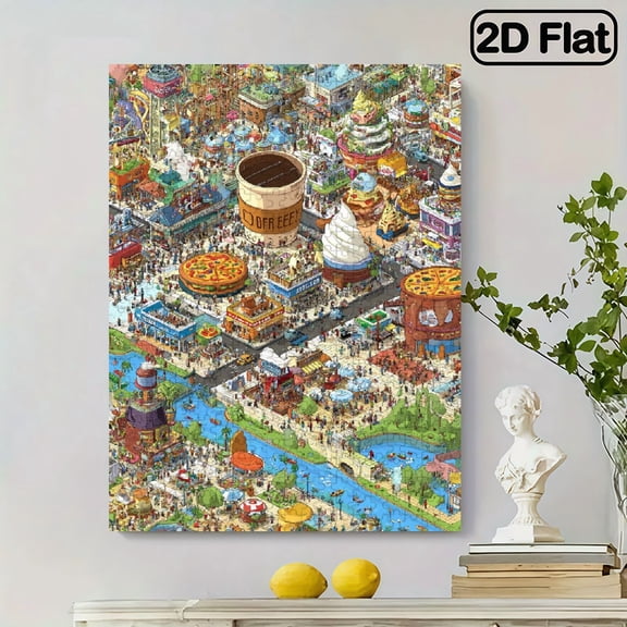 500pc Fun puzzle,frameless paper puzzle, mental exercise,suitable for family games during holidays. The best gift for puzzle enthusiasts.